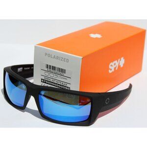 SPY OPTICS General POLARIZED Sunglasses Matte Black/Blue Spectra Mirror NEW
